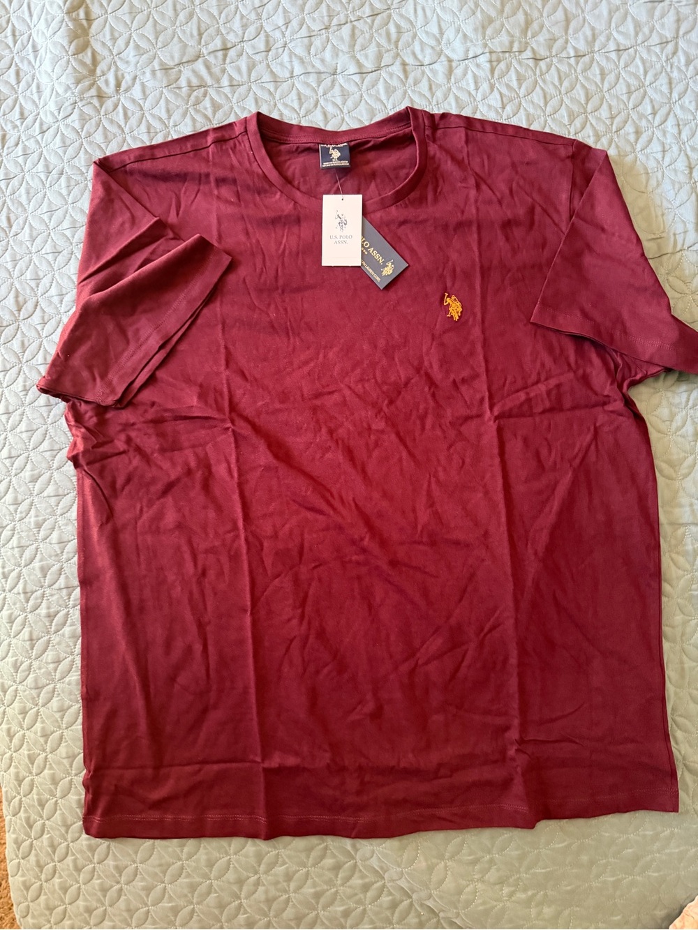 Classic Men’s Crewneck T-Shirt - Burgundy with Contrast Logo